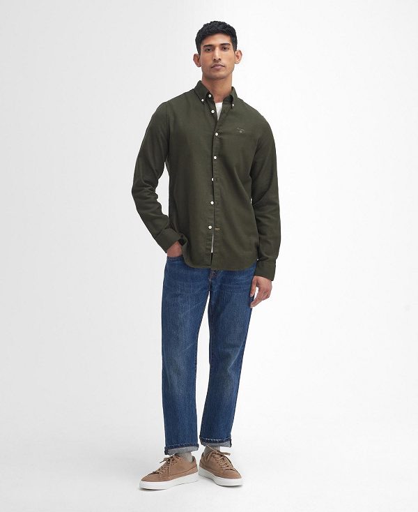 Barbour Twillbridge Tailored Long-sleeved Shirt Mist | BABO87588