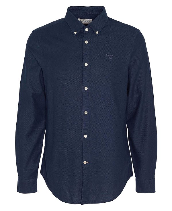 Barbour Twillbridge Tailored Long-sleeved Shirt Navy | BABO87880