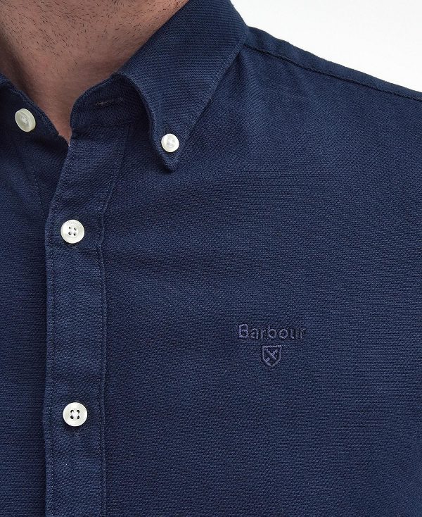 Barbour Twillbridge Tailored Long-sleeved Shirt Navy | BABO87880