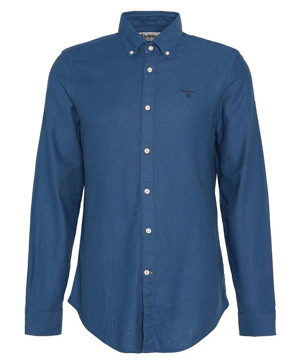 Barbour Twillbridge Tailored Long-sleeved Shirt Navy | BABO87881