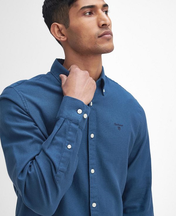 Barbour Twillbridge Tailored Long-sleeved Shirt Navy | BABO87881