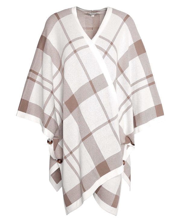 Barbour Veronica Tartan Cape Winter White Tartan | BABO89772