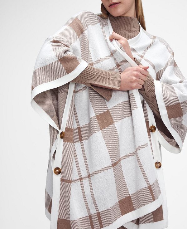 Barbour Veronica Tartan Cape Winter White Tartan | BABO89772