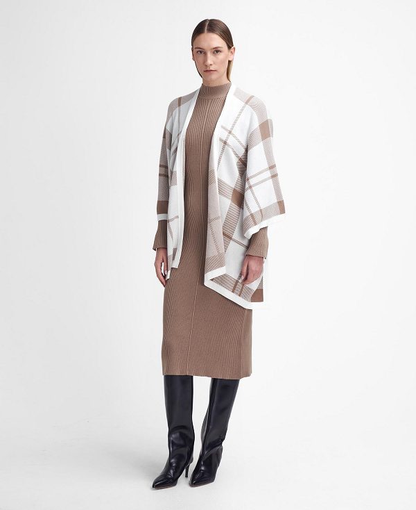 Barbour Veronica Tartan Cape Winter White Tartan | BABO89772