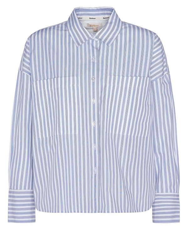 Barbour Violetta Striped Long-sleeved Shirt Sandstone Stripe | BABO89523