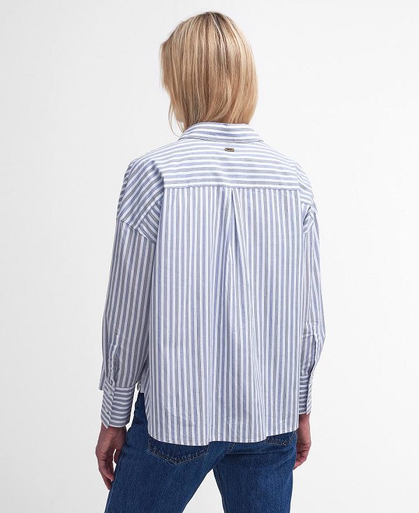 Barbour Violetta Striped Long-sleeved Shirt Sandstone Stripe | BABO89523