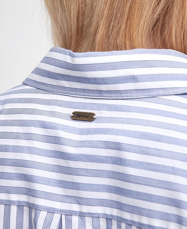 Barbour Violetta Striped Long-sleeved Shirt Sandstone Stripe | BABO89523