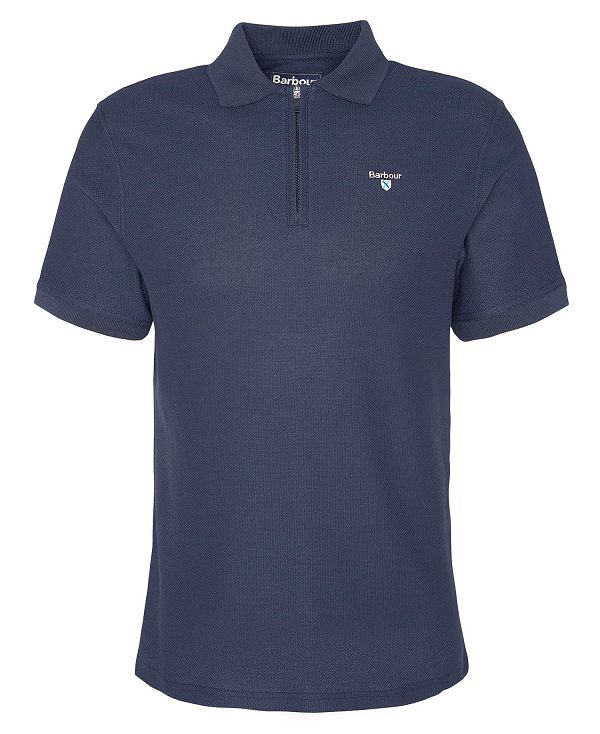 Barbour Wadworth Short-sleeved Polo Shirt Classic Navy | BABO88187