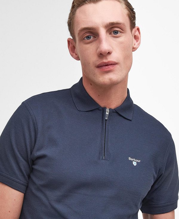 Barbour Wadworth Short-sleeved Polo Shirt Classic Navy | BABO88187