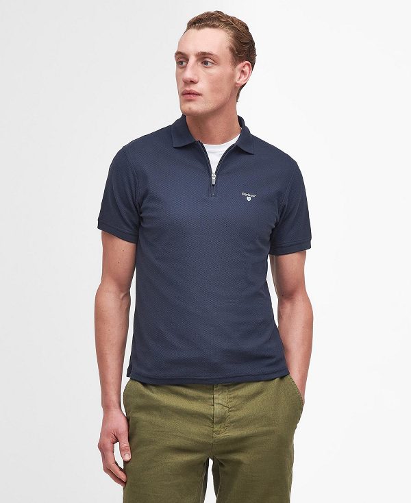 Barbour Wadworth Short-sleeved Polo Shirt Classic Navy | BABO88187