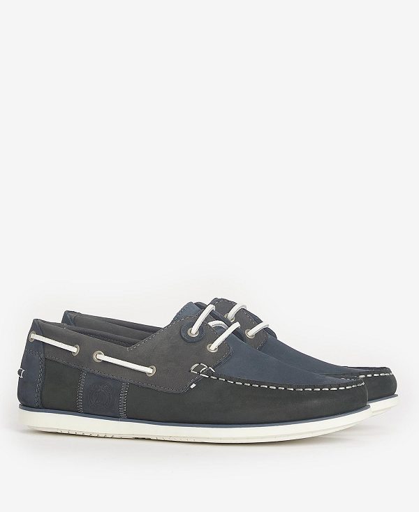 Barbour Wake Boat Shoes Blue/Grey | BABO88896