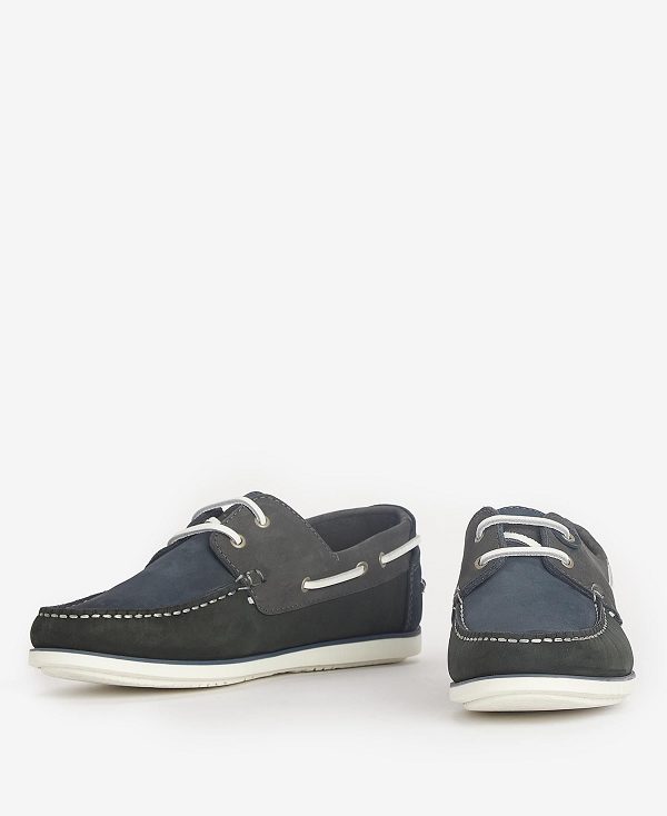 Barbour Wake Boat Shoes Blue/Grey | BABO88896