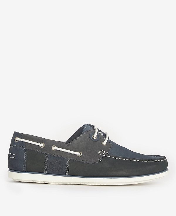 Barbour Wake Boat Shoes Blue/Grey | BABO88896