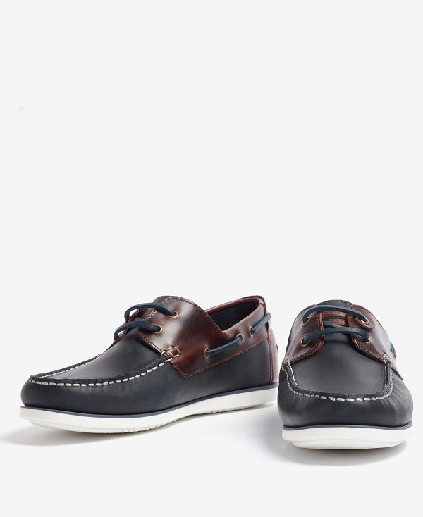 Barbour Wake Boat Shoes Navy/Brown | BABO88908