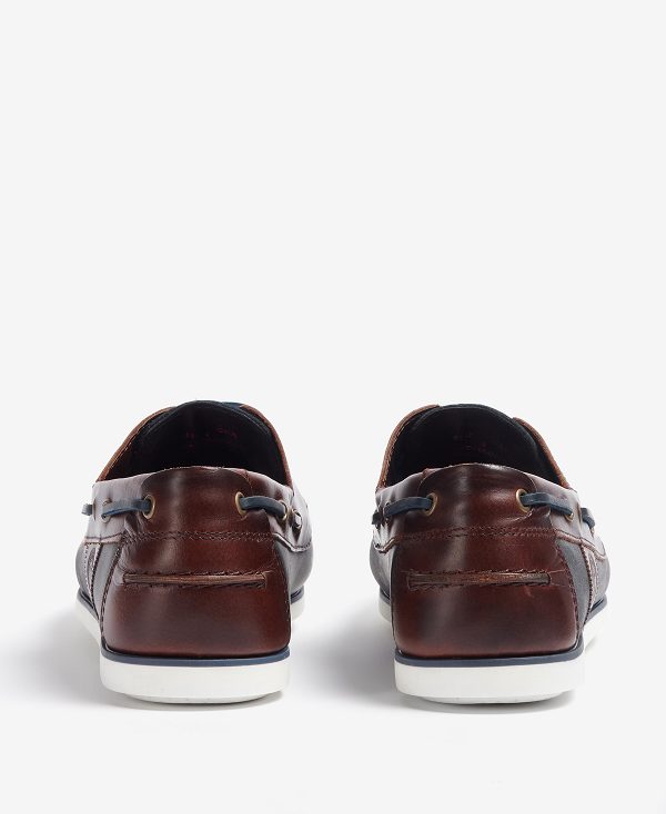 Barbour Wake Boat Shoes Navy/Brown | BABO88908