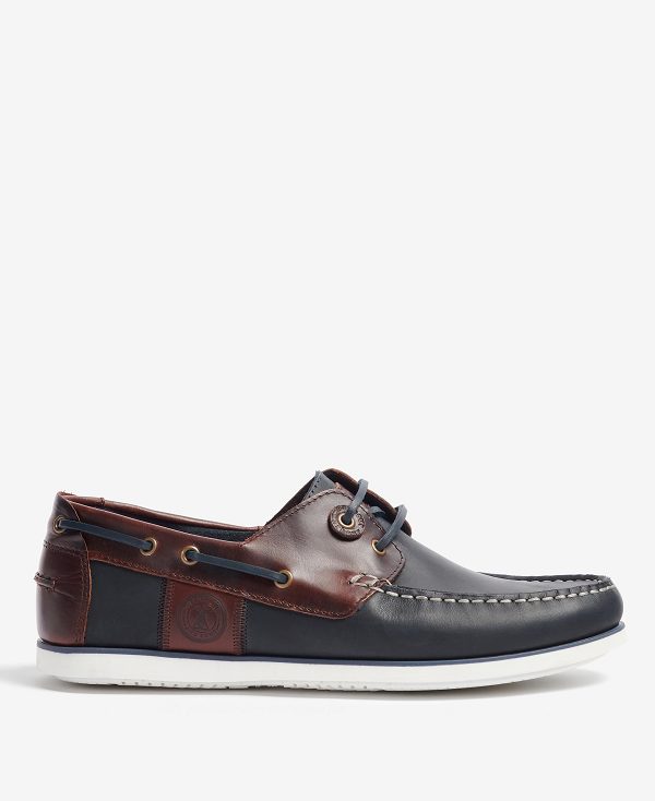 Barbour Wake Boat Shoes Navy/Brown | BABO88908