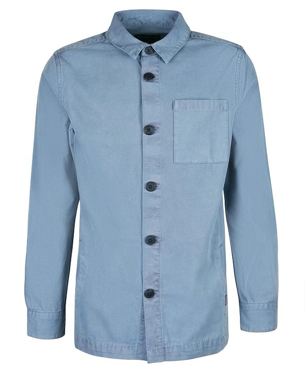 Barbour Washed Cotton Overshirt Blue | BABO87946