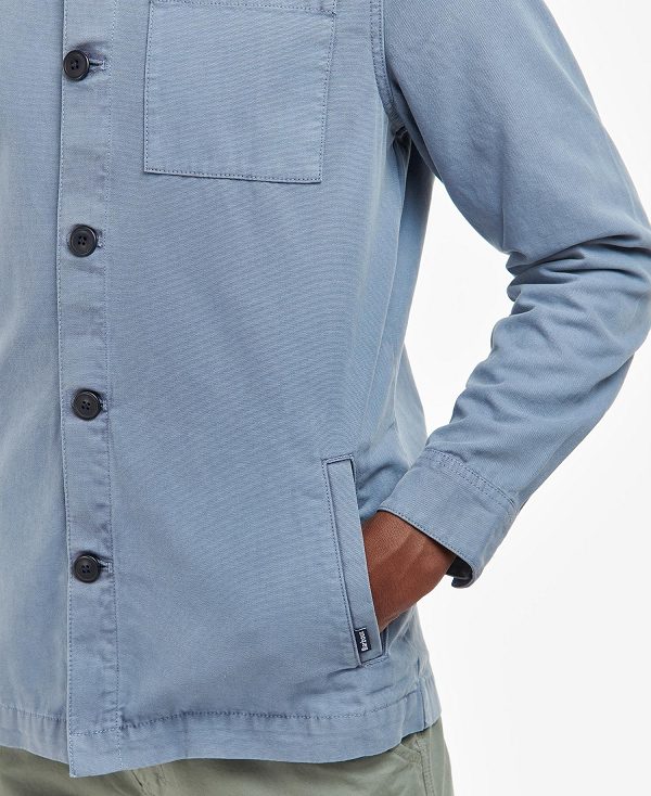 Barbour Washed Cotton Overshirt Blue | BABO87946