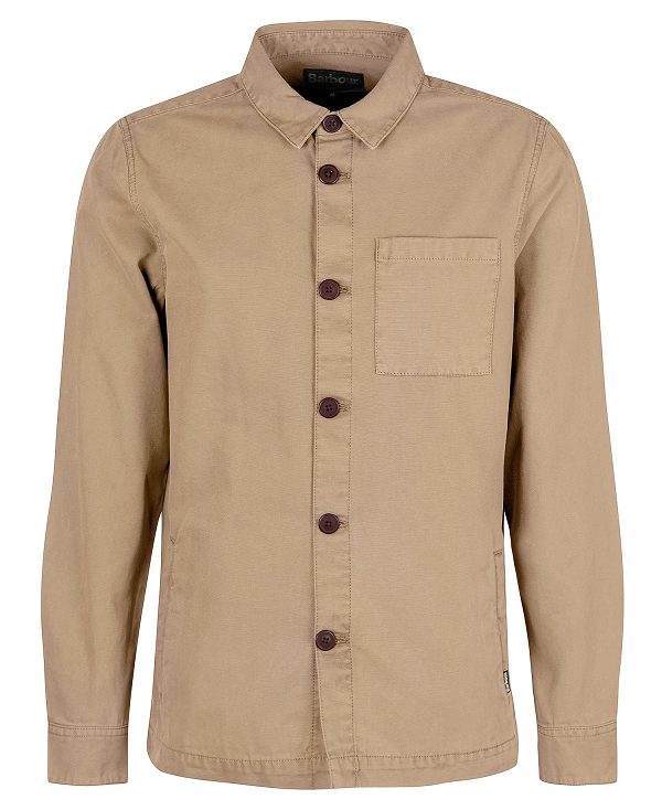 Barbour Washed Cotton Overshirt Brown | BABO87633