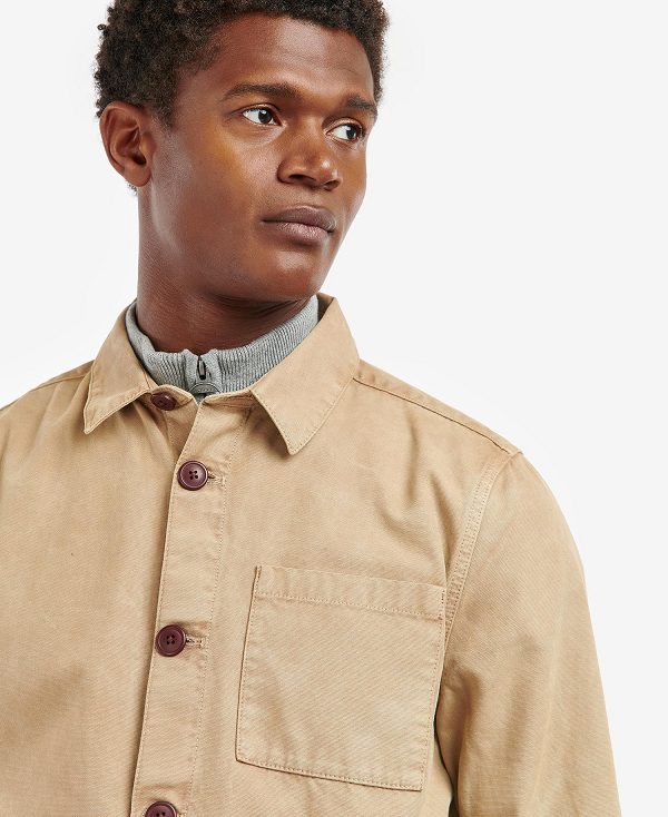 Barbour Washed Cotton Overshirt Brown | BABO87633