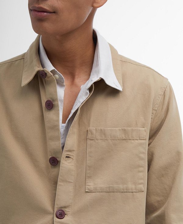 Barbour Washed Cotton Overshirt Brown | BABO87633