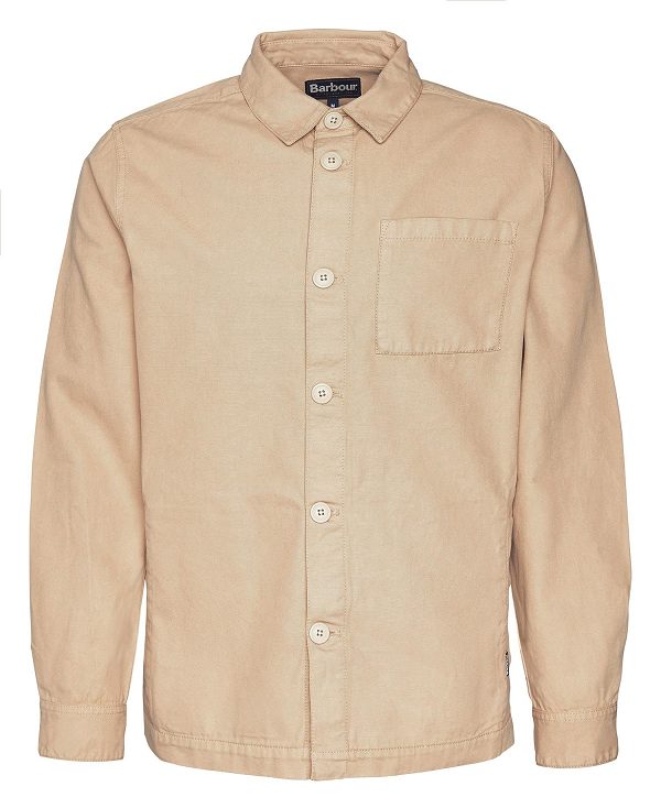 Barbour Washed Cotton Overshirt Putty | BABO87961