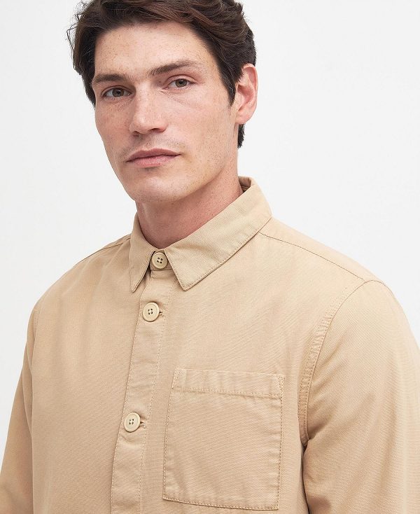 Barbour Washed Cotton Overshirt Putty | BABO87961