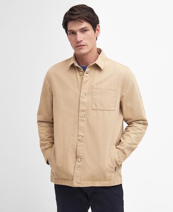 Barbour Washed Cotton Overshirt Putty | BABO87961