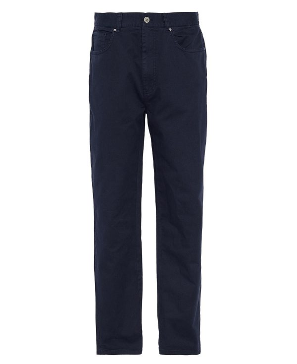 Barbour Washed Stretch Regular Trousers Navy | BABO88820