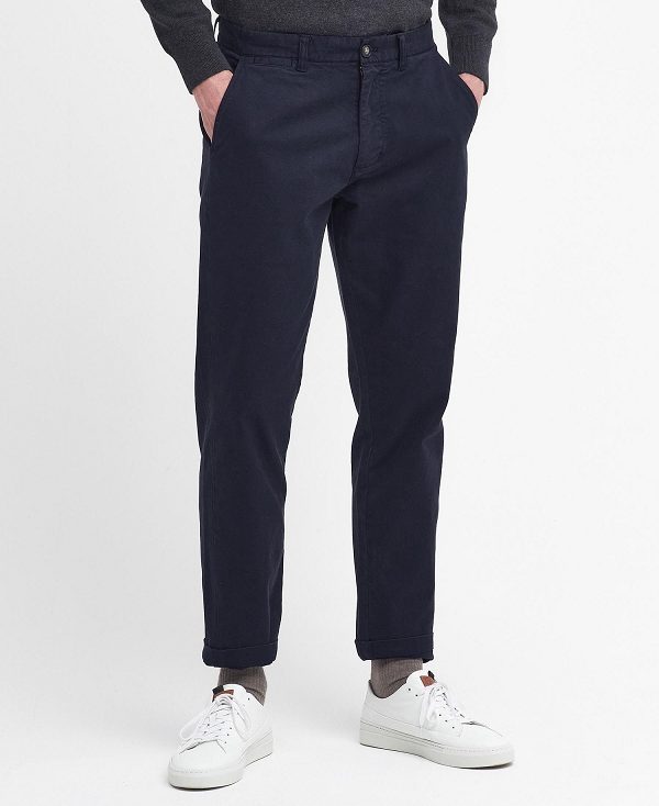 Barbour Washed Stretch Tailored Trousers Navy | BABO88816