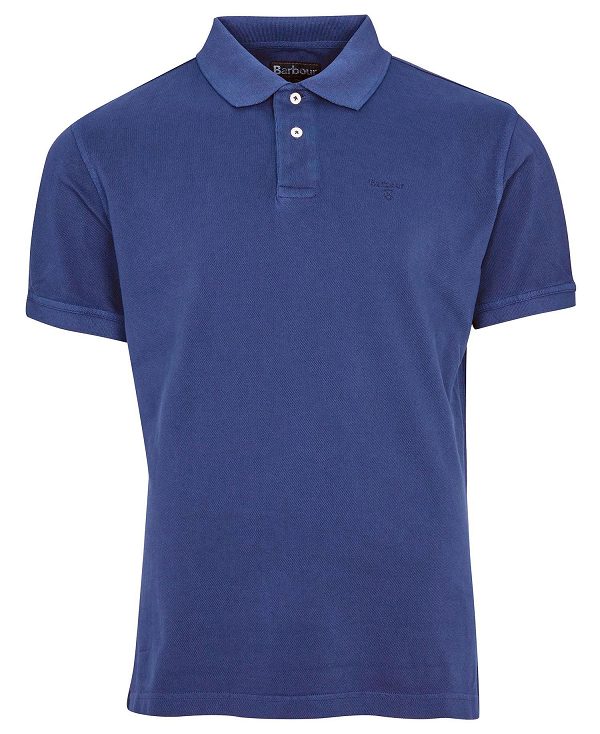 Barbour Washed-out Sports Polo Shirt Blue | BABO88037