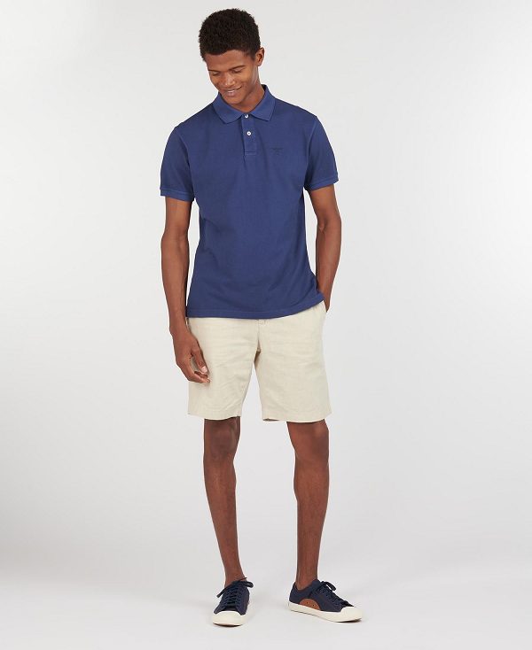 Barbour Washed-out Sports Polo Shirt Blue | BABO88037