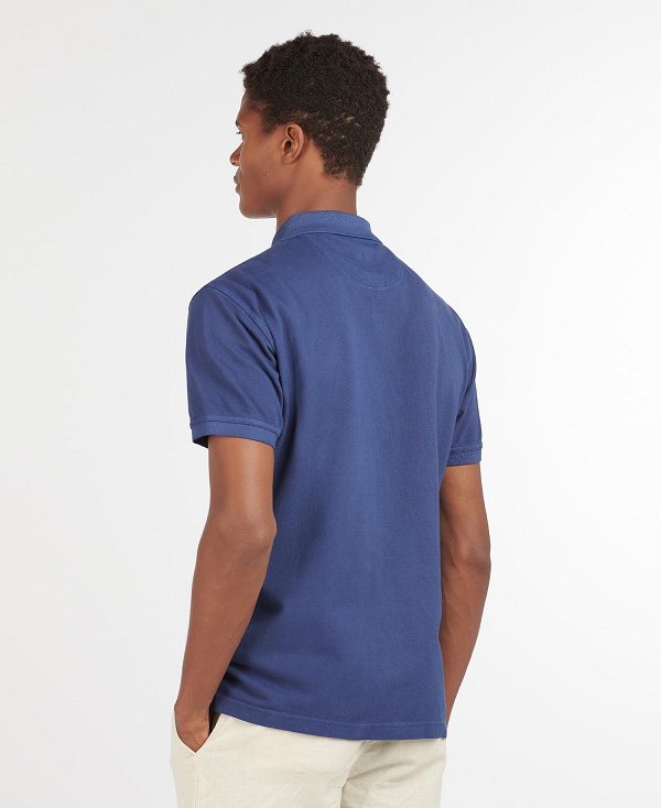 Barbour Washed-out Sports Polo Shirt Blue | BABO88037