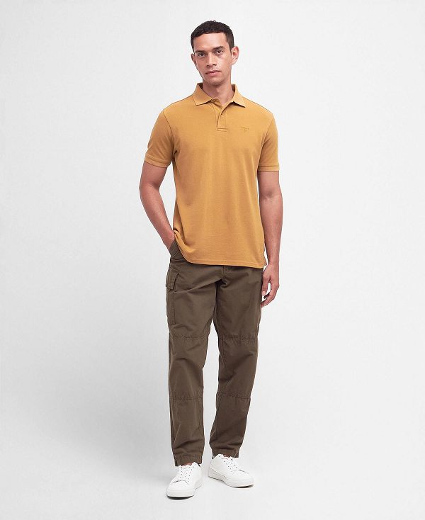 Barbour Washed-out Sports Polo Shirt Cumin | BABO88086