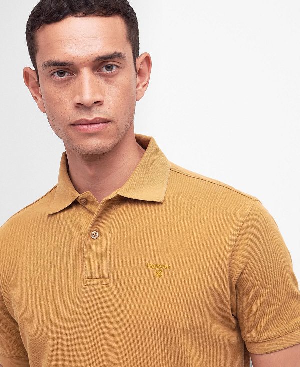 Barbour Washed-out Sports Polo Shirt Cumin | BABO88086