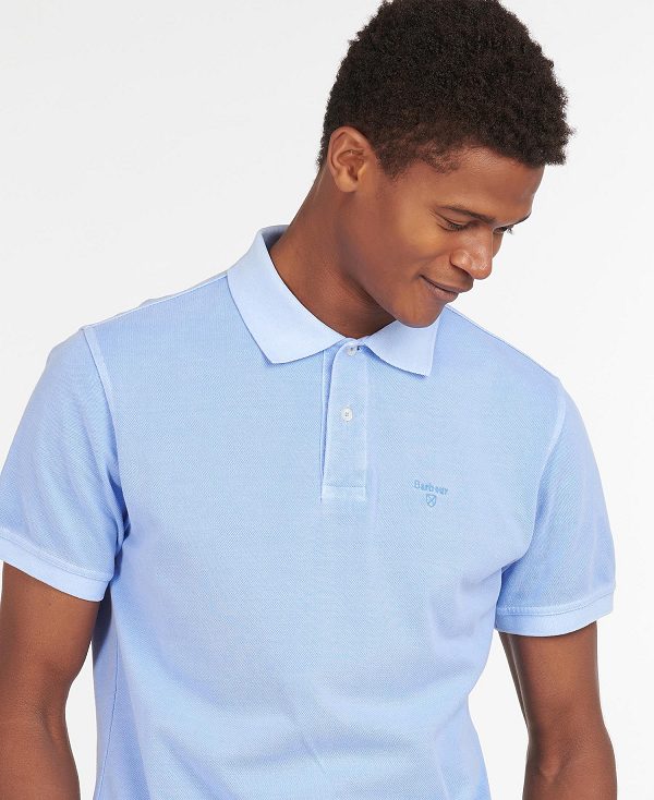 Barbour Washed-out Sports Polo Shirt Dusty Mint | BABO88207