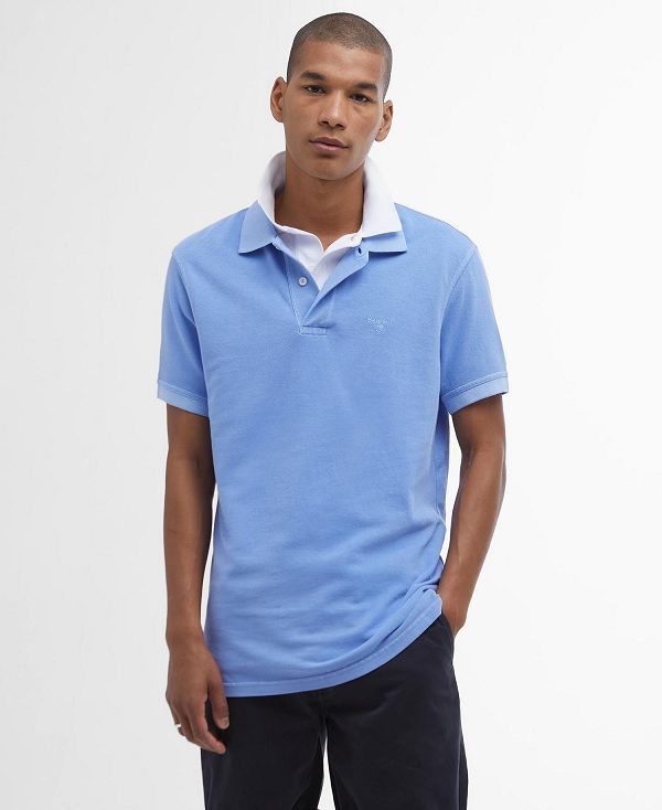 Barbour Washed-out Sports Polo Shirt Dusty Mint | BABO88207