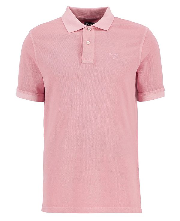 Barbour Washed-out Sports Polo Shirt Pink Salt | BABO88042