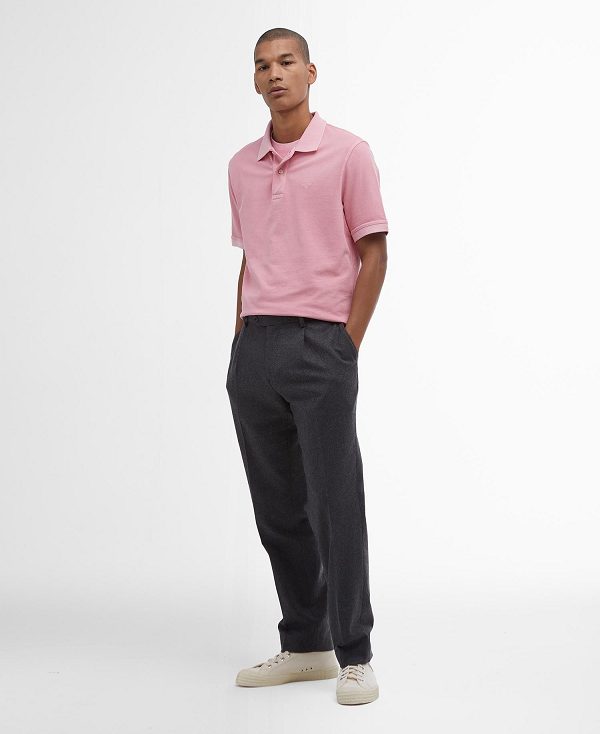 Barbour Washed-out Sports Polo Shirt Pink Salt | BABO88042