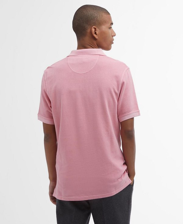 Barbour Washed-out Sports Polo Shirt Pink Salt | BABO88042