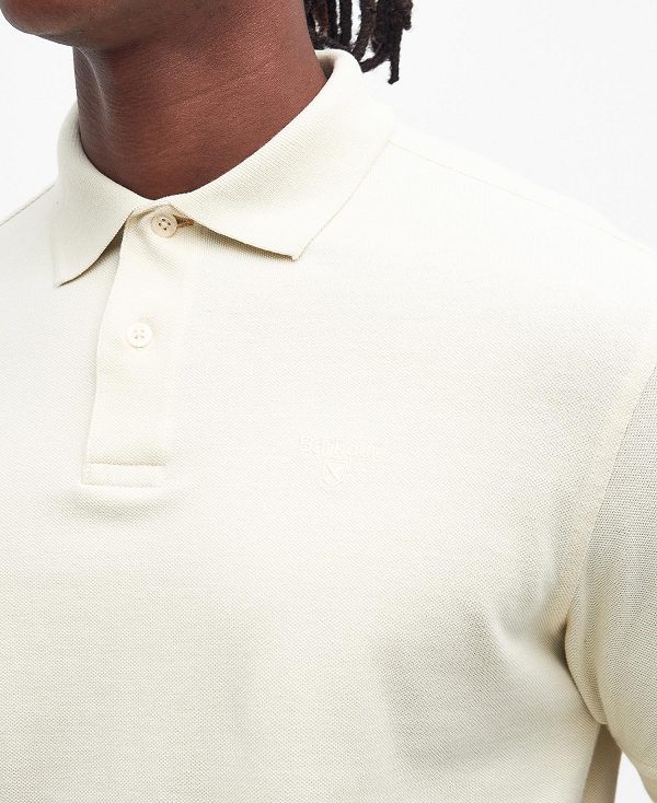 Barbour Washed-out Sports Polo Shirt Putty | BABO88087