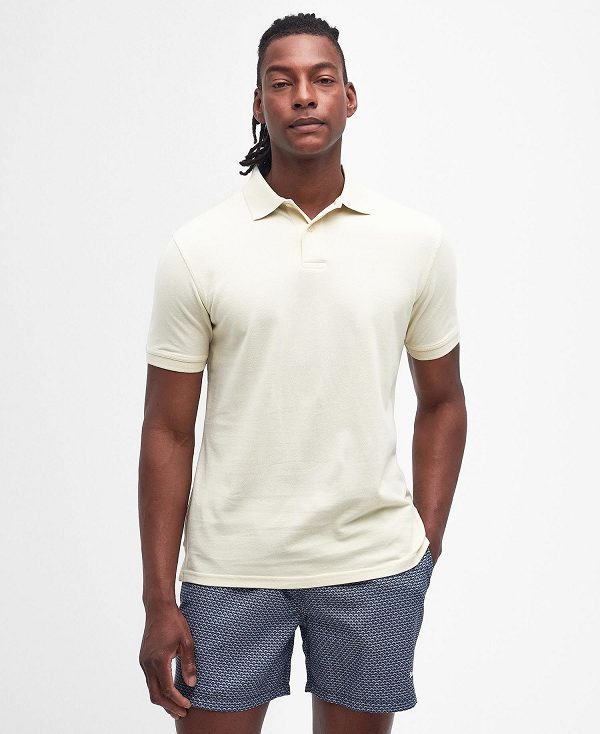 Barbour Washed-out Sports Polo Shirt Putty | BABO88087