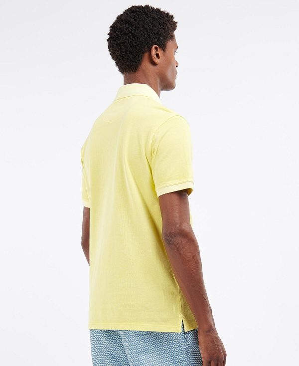 Barbour Washed-out Sports Polo Shirt Yellow | BABO88040