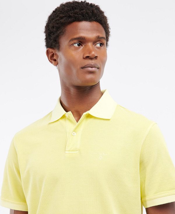 Barbour Washed-out Sports Polo Shirt Yellow | BABO88040