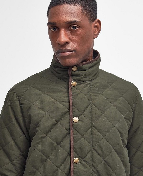 Barbour Waterproof Shoveler Quilted Jacket Dk Olive | BABO87364