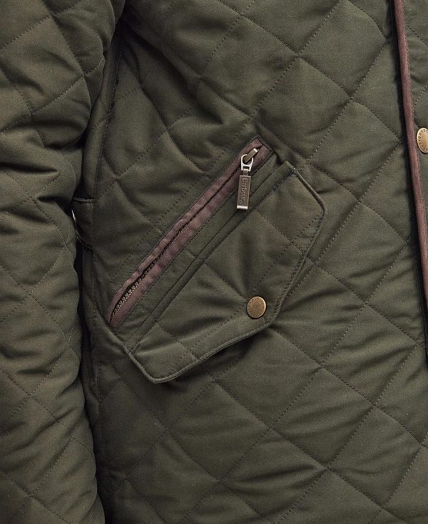 Barbour Waterproof Shoveler Quilted Jacket Dk Olive | BABO87364