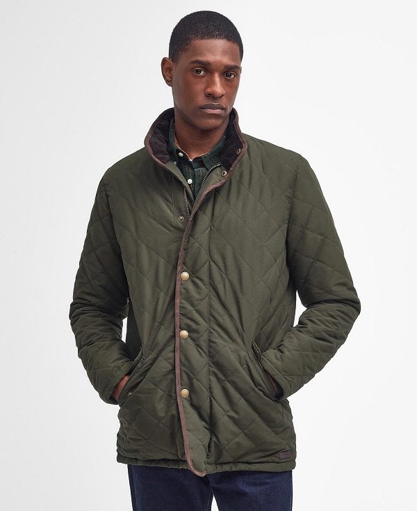 Barbour Waterproof Shoveler Quilted Jacket Dk Olive | BABO87364