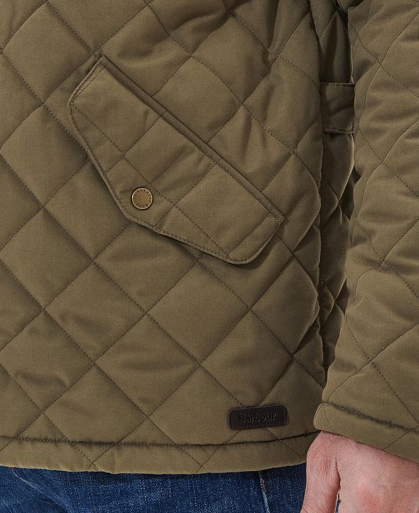 Barbour Waterproof Shoveler Quilted Jacket Clay | BABO87365