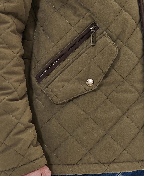 Barbour Waterproof Shoveler Quilted Jacket Clay | BABO87365