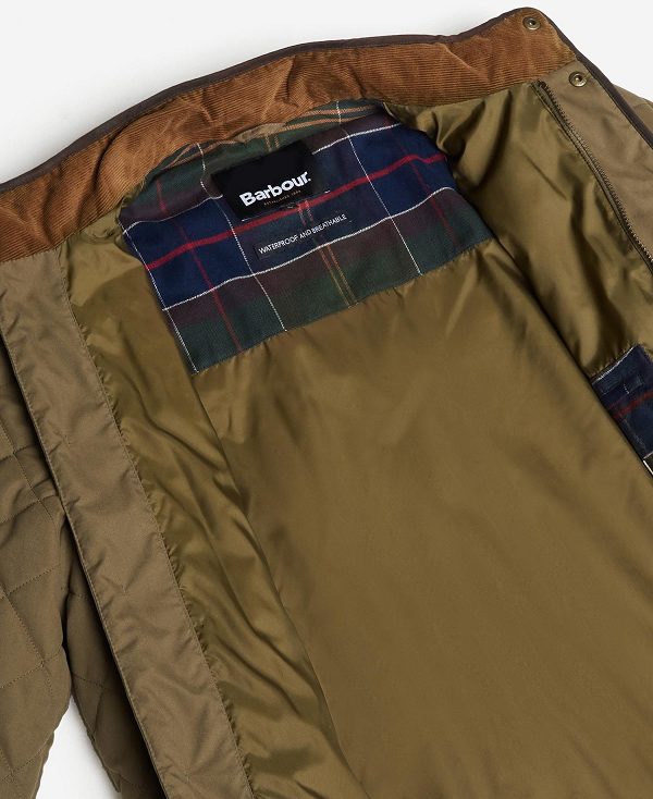 Barbour Waterproof Shoveler Quilted Jacket Clay | BABO87365